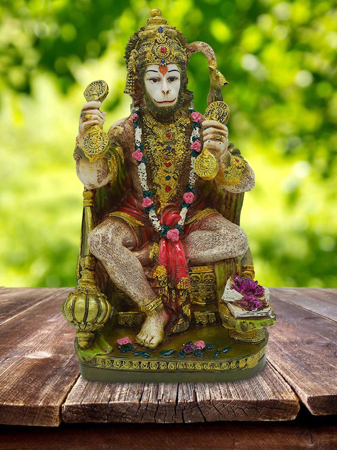 Gallery99 Green & Brown Lord Hanuman Idol Showpiece Price in India