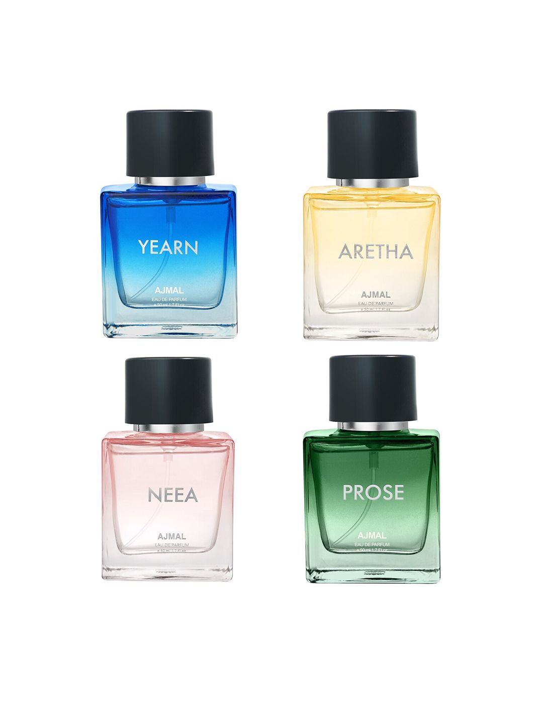 Ajmal Set of Neea, Yearn, Aretha, Prose Eau De Parfum - 50 ml Each