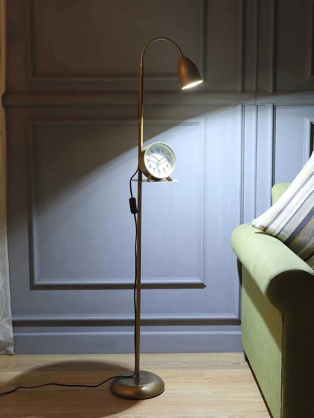 SANDED EDGE Gold-Toned Metal Contemporary Floor Lamp Price in India