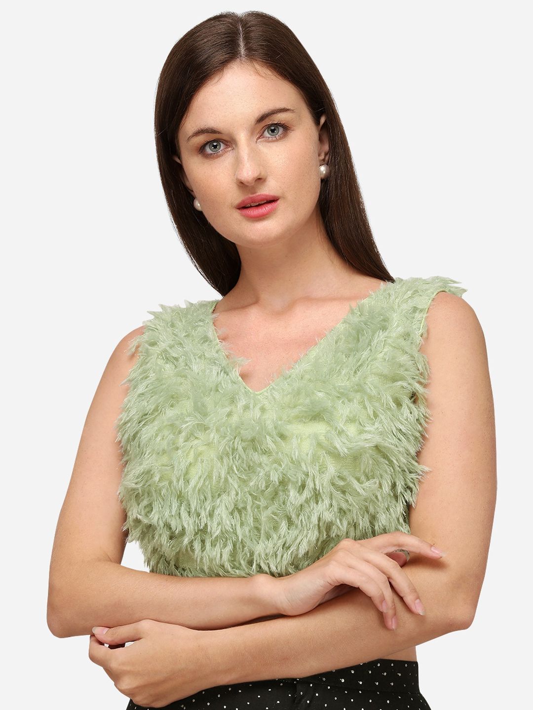 Fab Viva Women Sea Green Embellished Silk  Saree Blouse Price in India