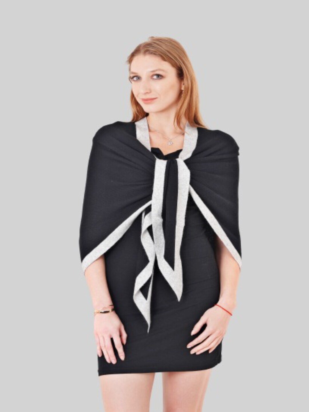MUFFLY Women Black & White Stole Price in India
