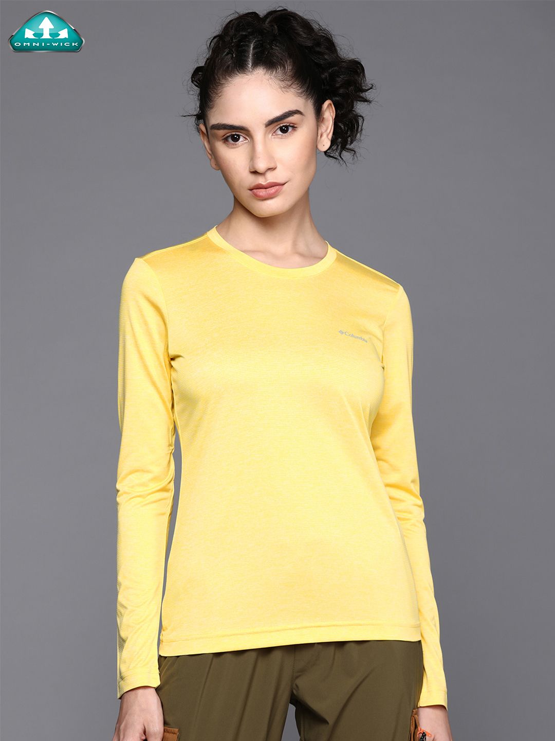 Columbia Women Yellow Slim Fit T-shirt Price in India