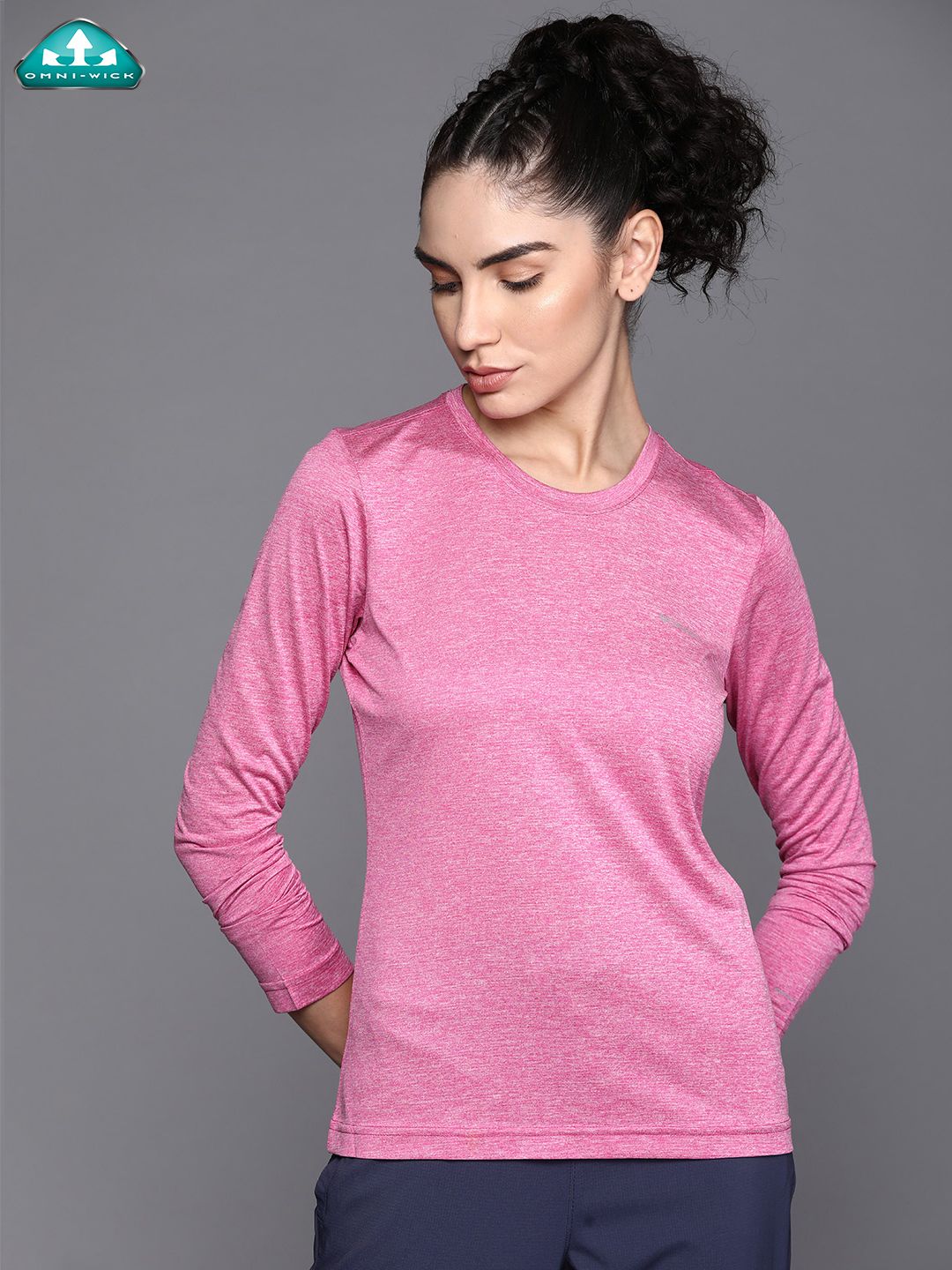 Columbia Women Pink Slim Fit T-shirt Price in India