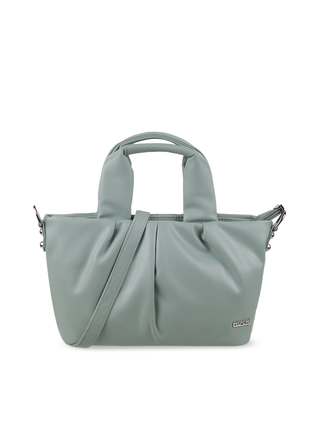 Mochi Green Structured Handheld Bag Price in India