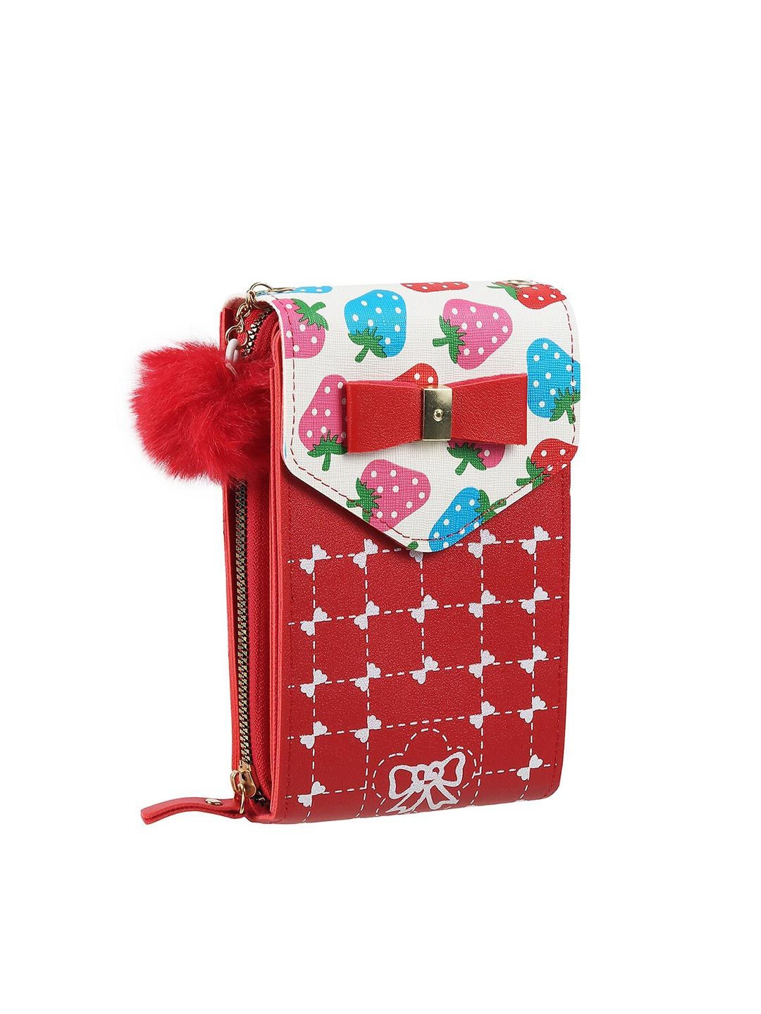 WALKWAY by Metro Women Red & White Printed Bow Detail Two Fold Wallet Price in India