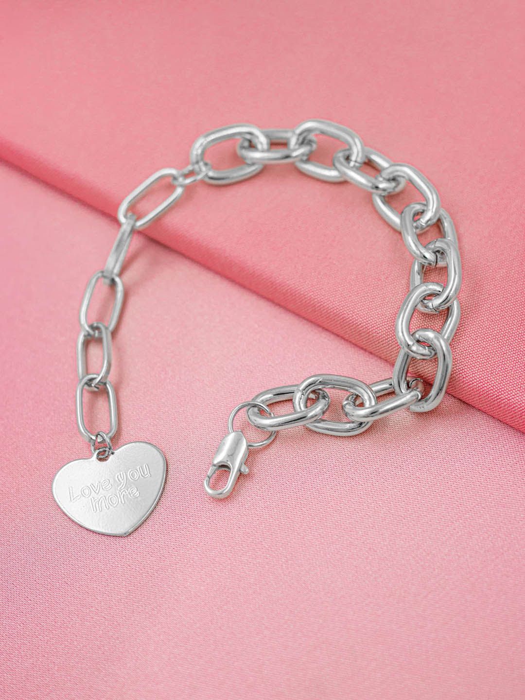 Bellofox Women Silver-Plated Link Bracelet Price in India