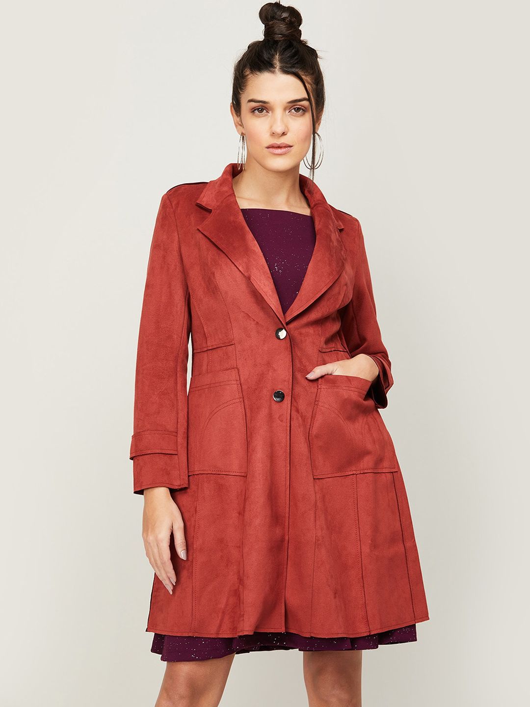 CODE by Lifestyle Women Brown Longline Tailored Jacket Price in India