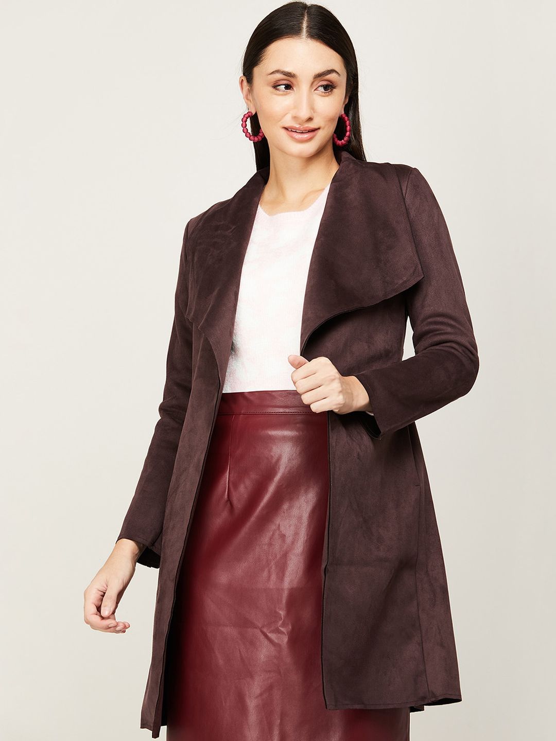 CODE by Lifestyle Women Brown Longline Tailored Jacket Price in India