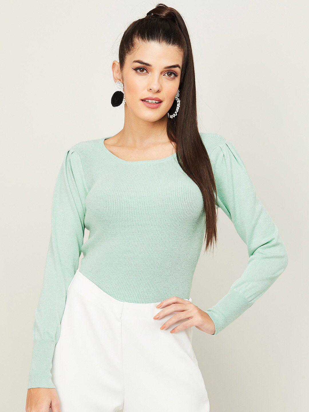 CODE by Lifestyle Women Green Solid Sweatshirt Price in India