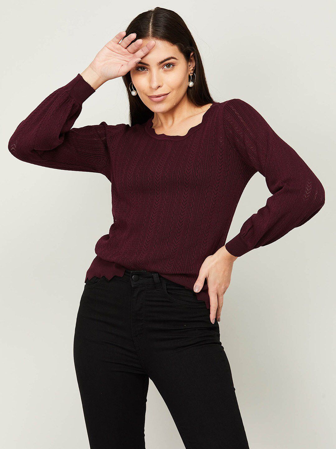 CODE by Lifestyle Women Maroon Sweatshirt Price in India