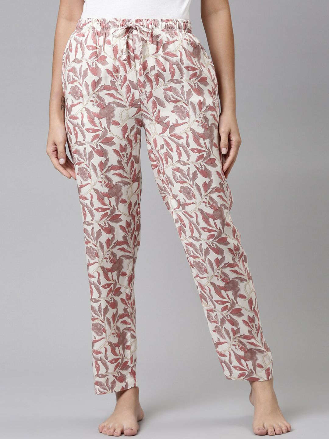 Go Colors Women Pink  Printed Lounge Pants Price in India