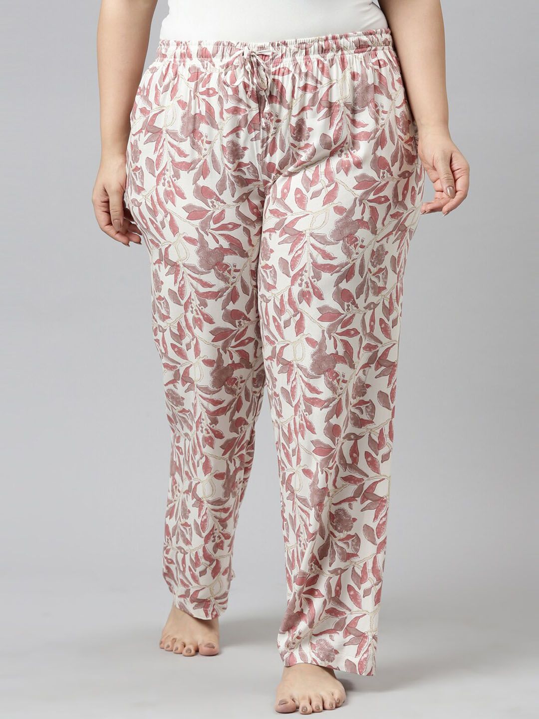 Go Colors Women Pink Printed Lounge Pants Price in India