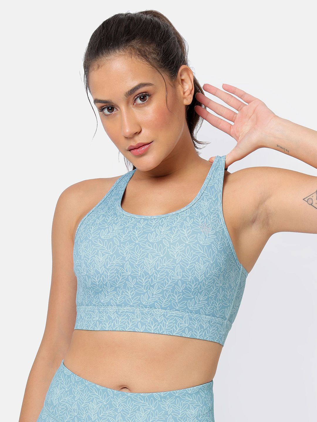 Cultsport Blue Abstract Workout Bra Price in India