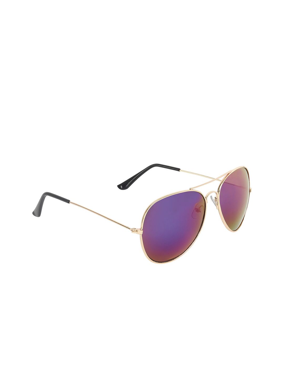 GARTH Unisex Violet and Gold Lens & Gold-Toned Aviator Sunglasses with UV Protected Lens