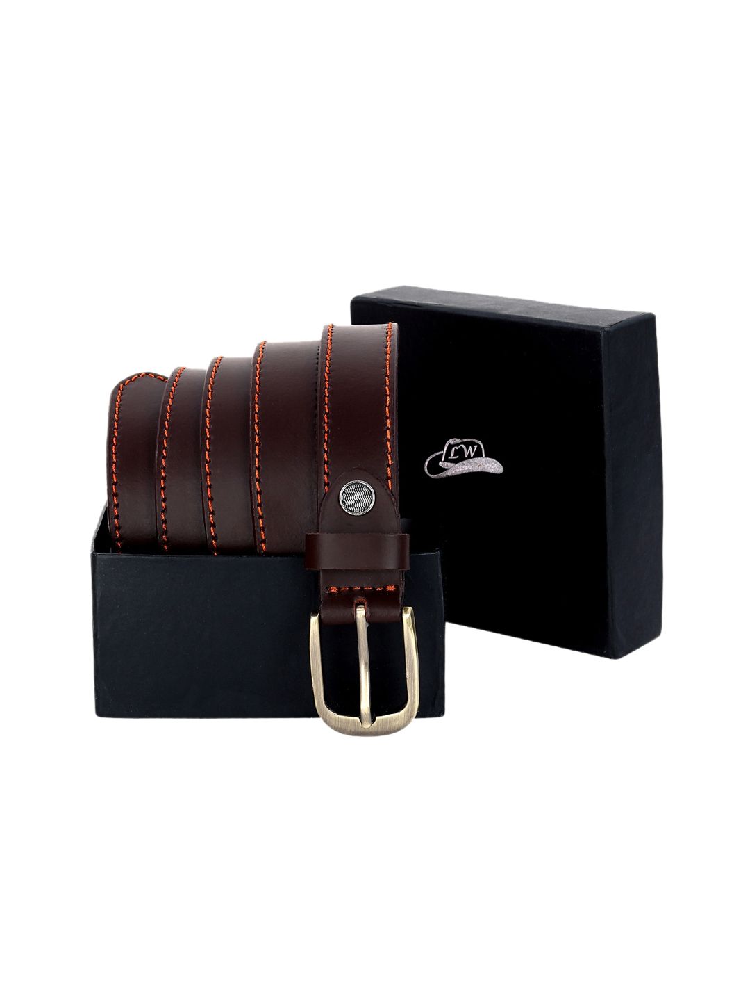 Leather World Women Brown Leather Formal Belt Price in India