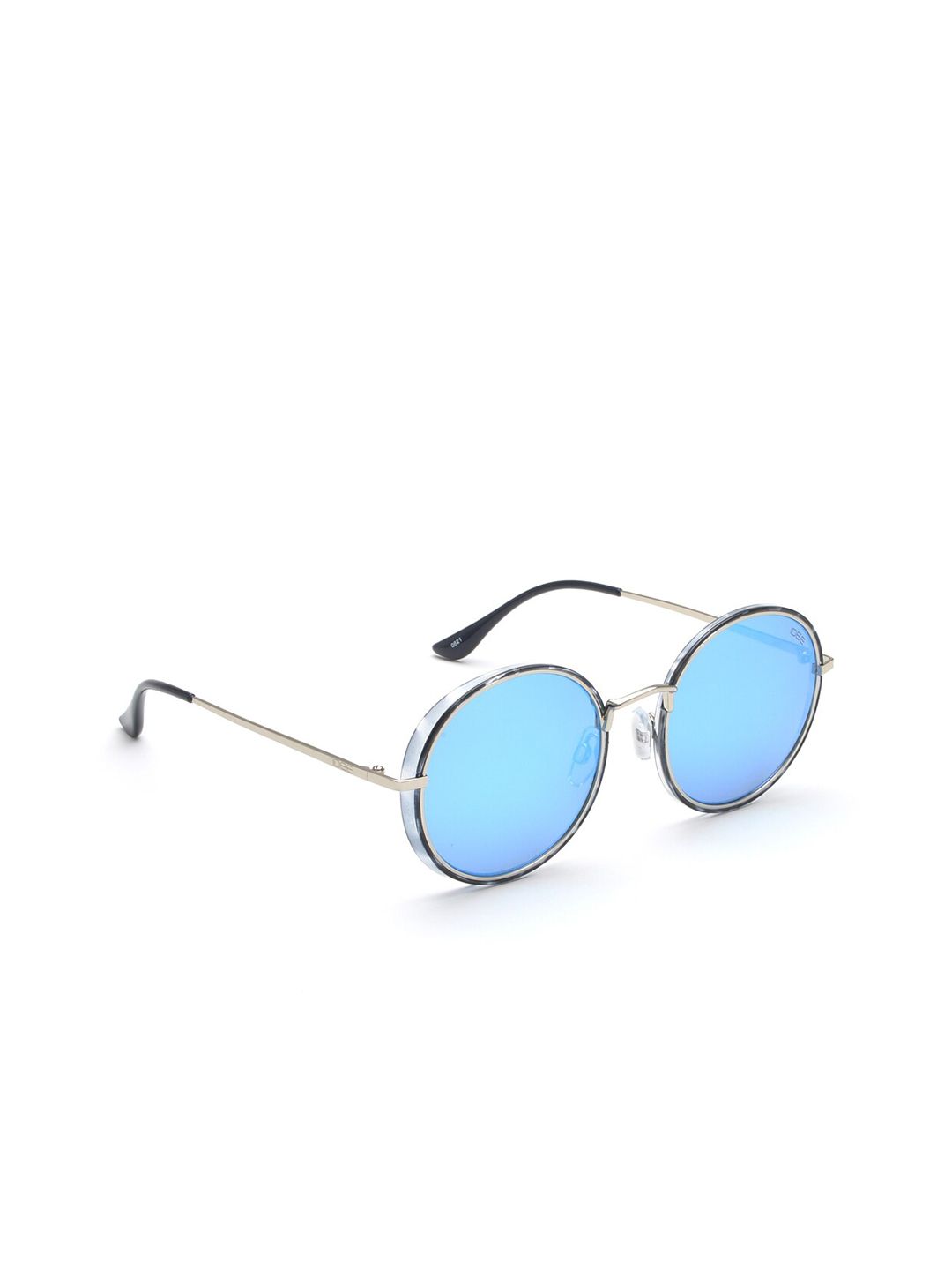 IDEE Unisex Blue Lens & Silver-Toned Round Sunglasses with UV Protected Lens