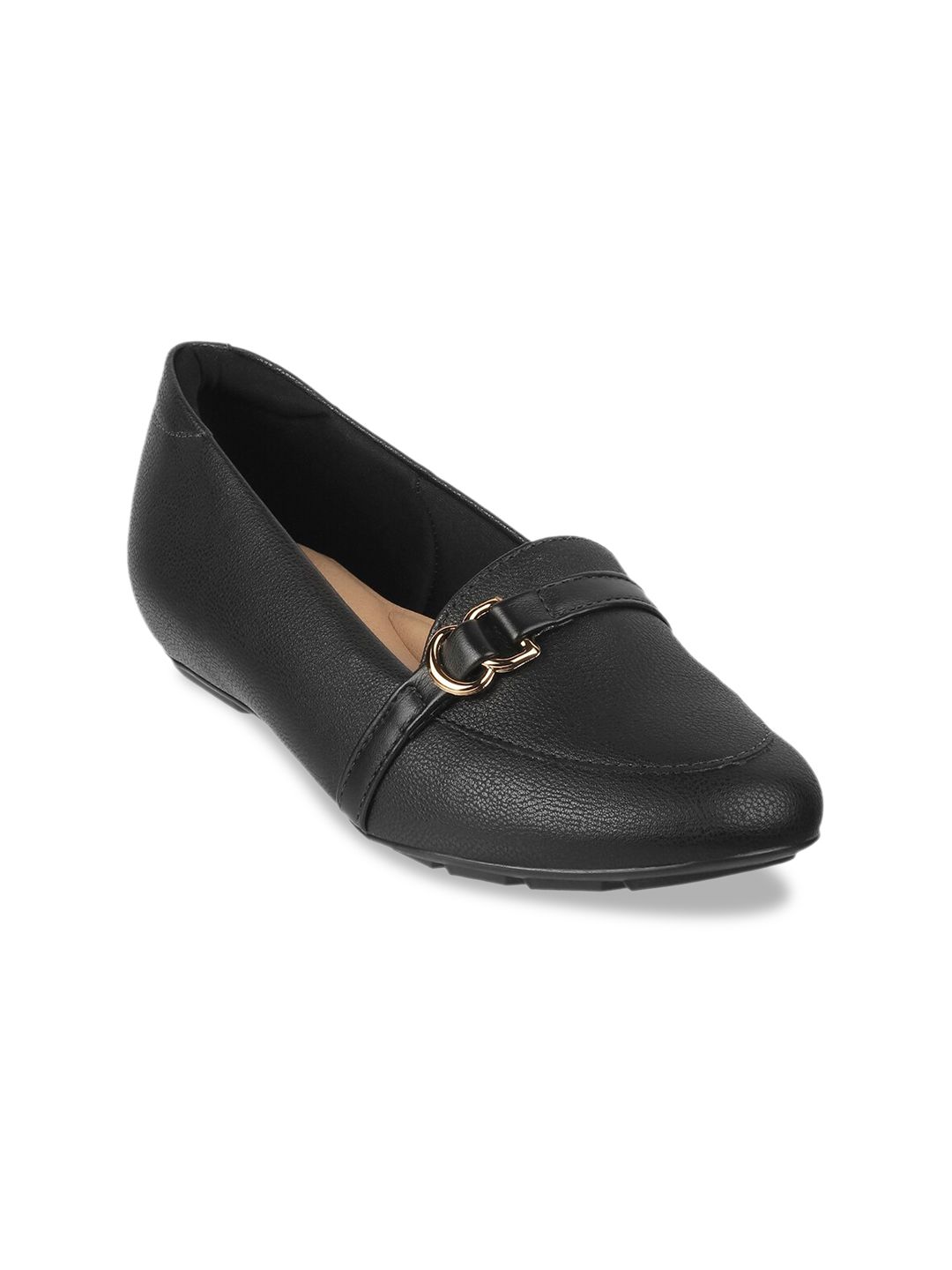 MODARE Women Black Buckles Flats