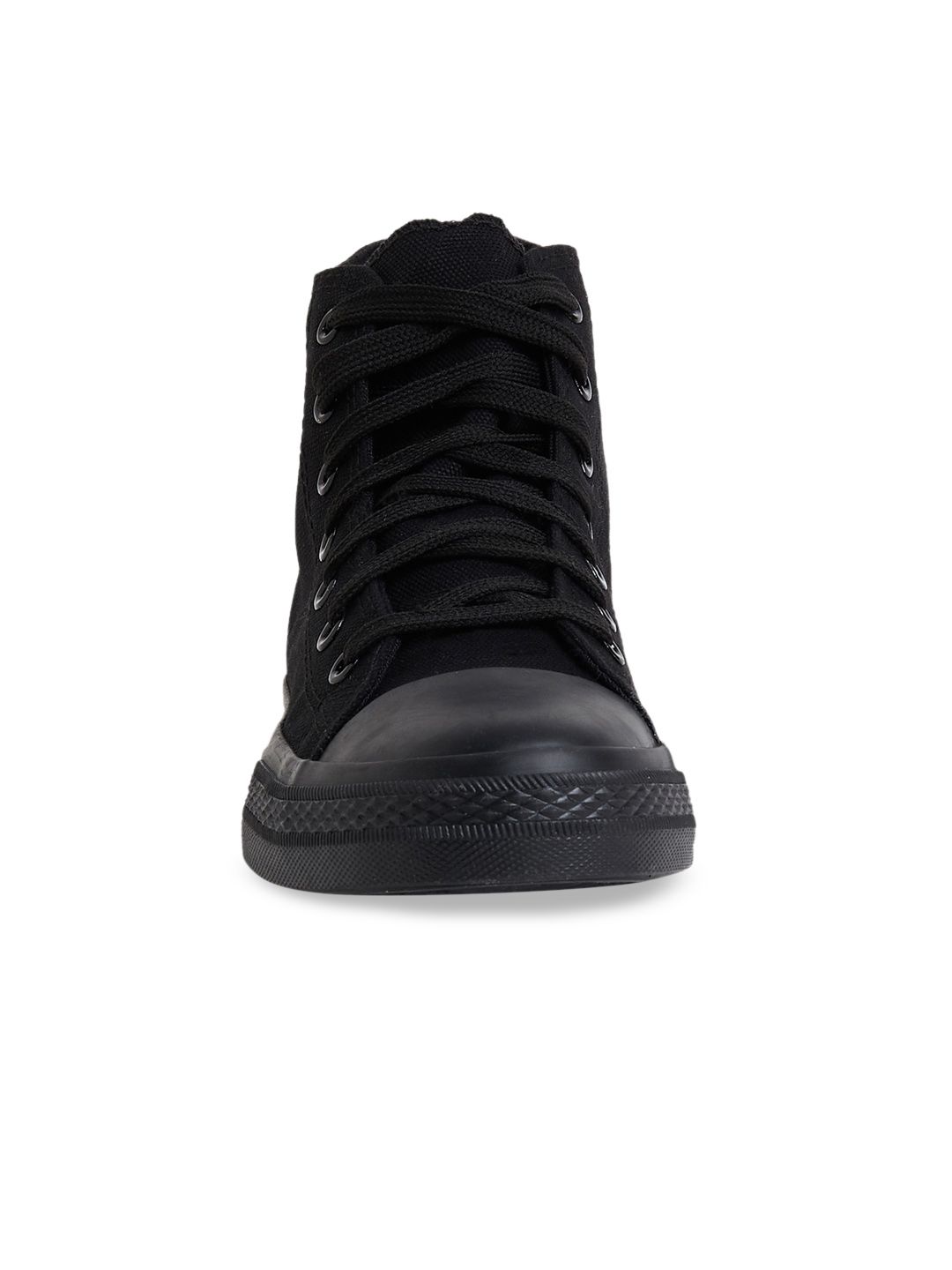 MOZAFIA Women Black Lace-Up Sneaker Price in India