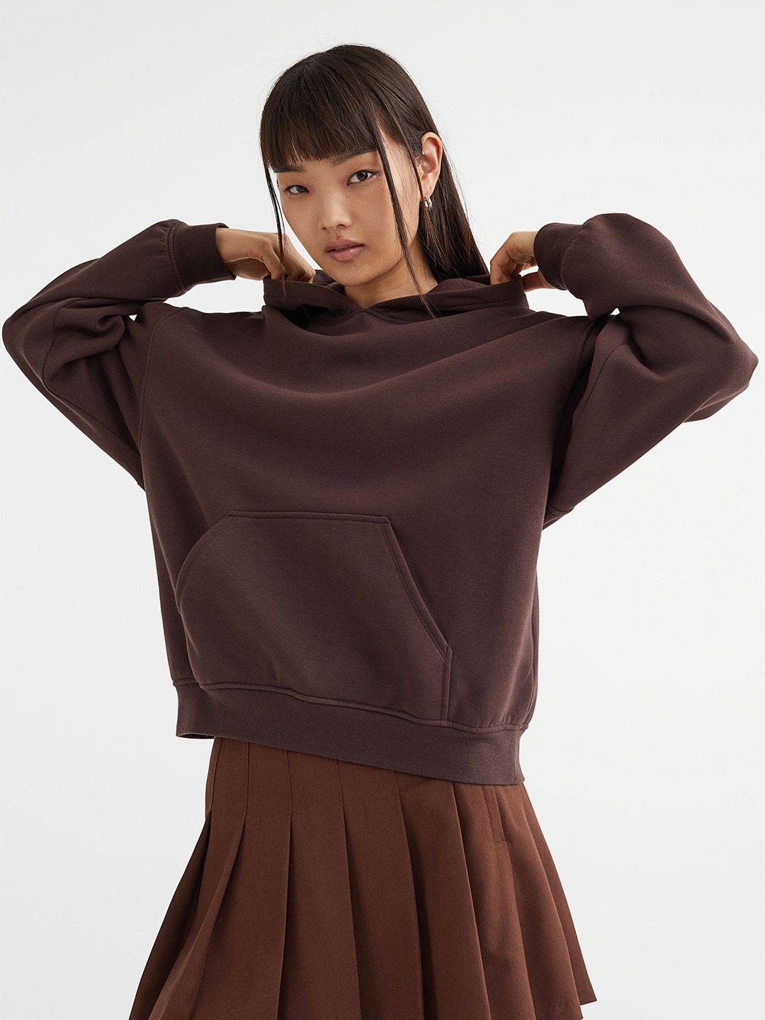 H&M Brown Oversized Hoodie Price in India
