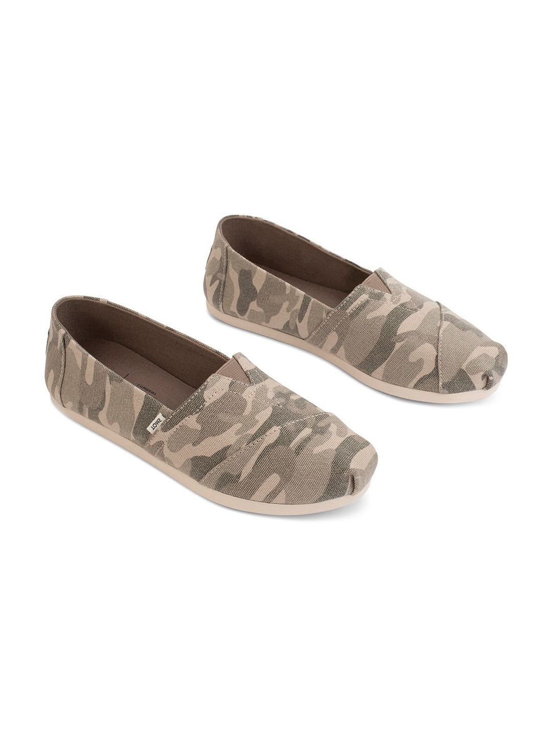 TOMS Women Green Camouflage Printed Slip-On Sneakers Price in India