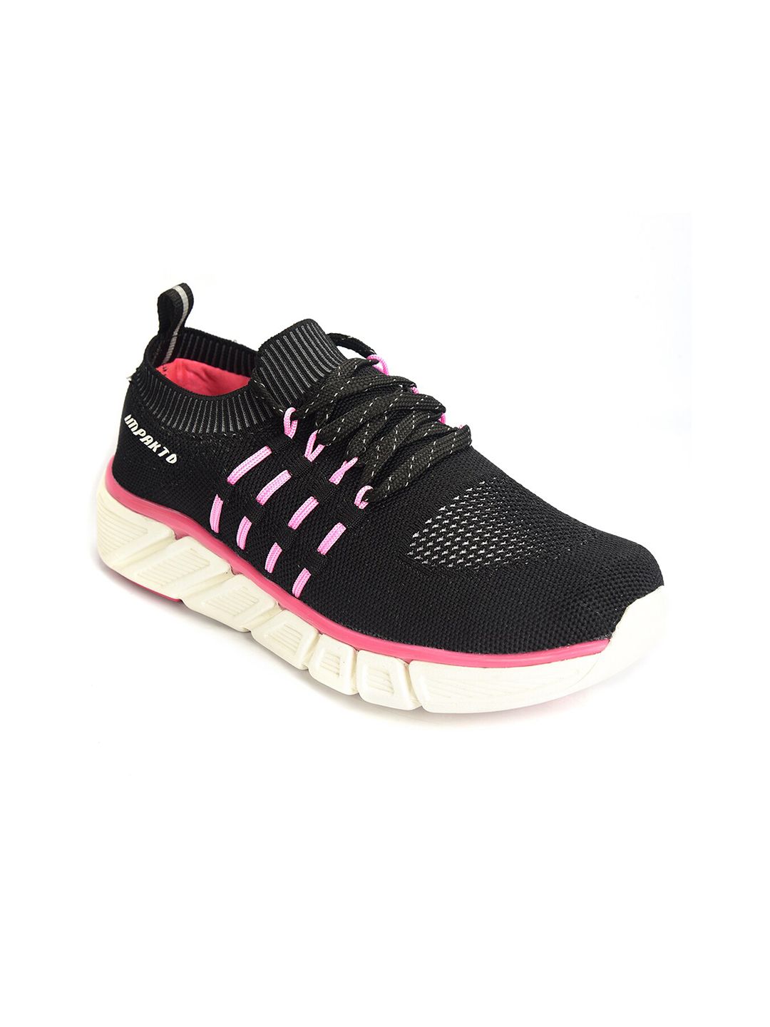 IMPAKTO Women's Black Running Non-Marking Shoes Price in India