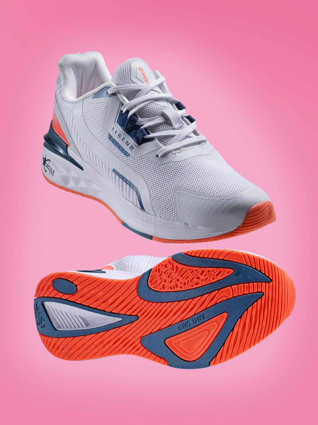 ASIAN Men White Mesh Running Non-Marking Shoes