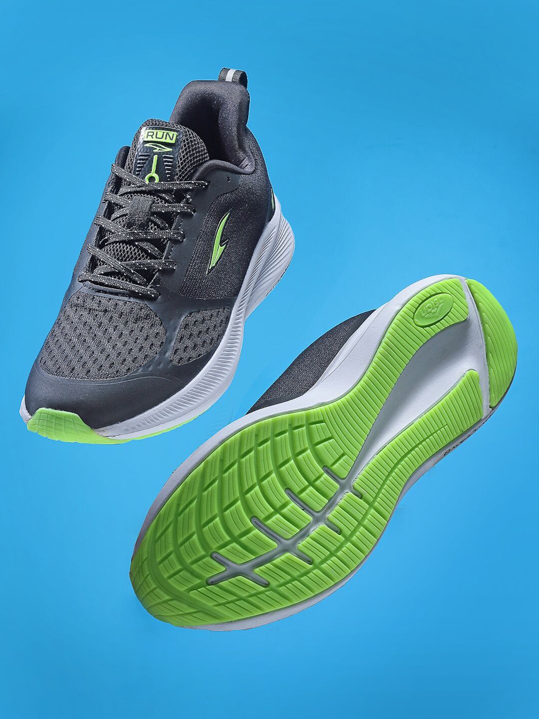 ASIAN Men Black Mesh Running Non-Marking Shoes