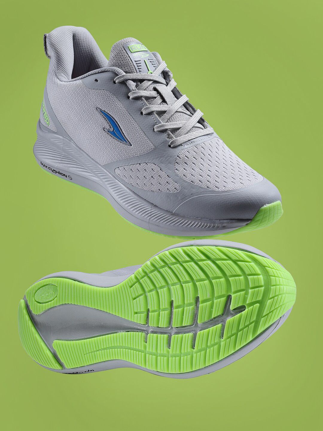 ASIAN Men Grey Mesh Running Non-Marking Shoes