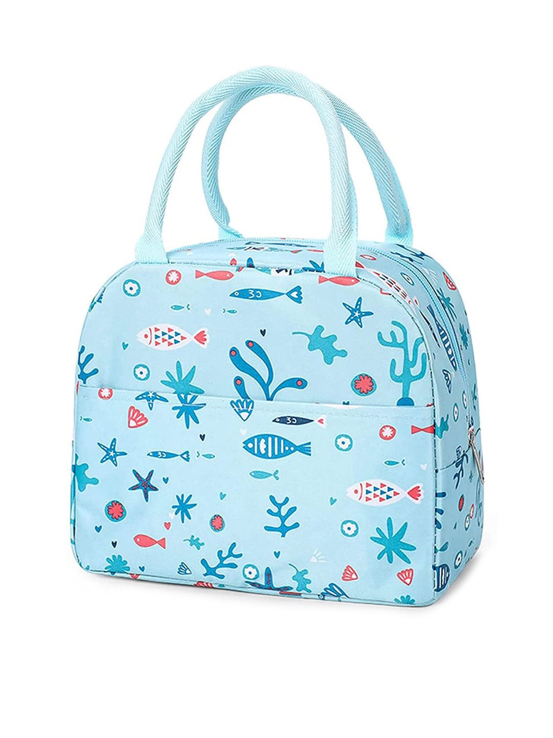 HOUSE OF QUIRK Blue Aquatic Print Insulated Lunch Bag Price in India