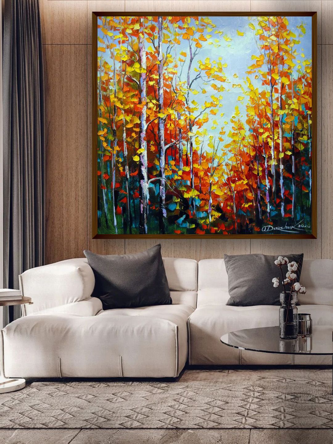 The Art House Yellow & Orange Colored Floral & Botanical Painting Wall Art Price in India