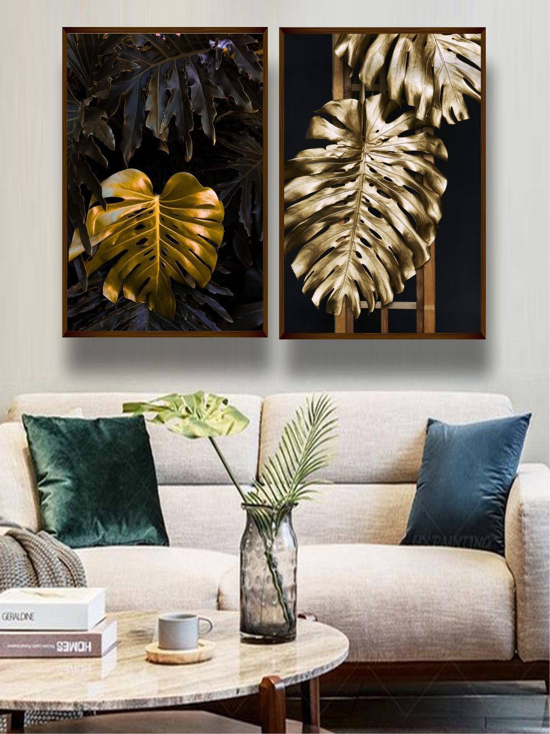 The Art House Black & Gold-Toned Abstract Painting Wall Art Price in India