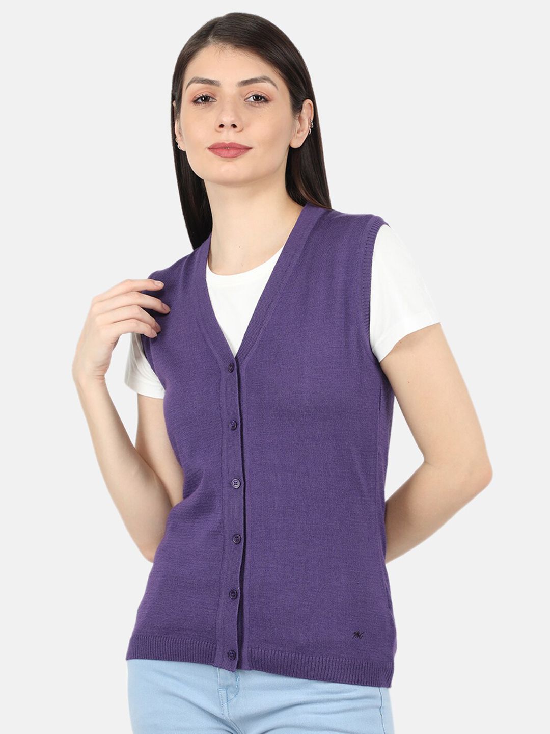 Monte Carlo Women Purple Cardigan sweater Price in India