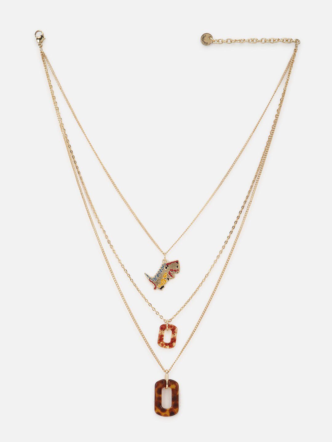FOREVER 21 Maroon & Gold-Toned Layered Chain Price in India