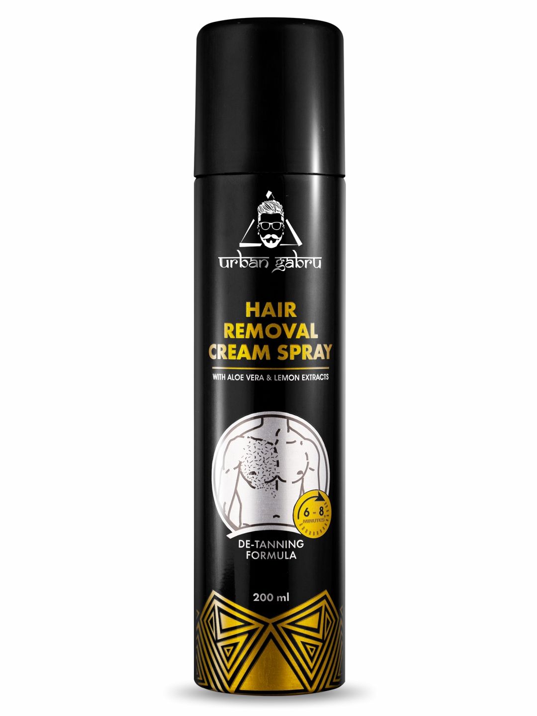 URBANGABRU Set Of 2 Hair Removal Cream Spray With Aloe Vera & Lemon Extracts