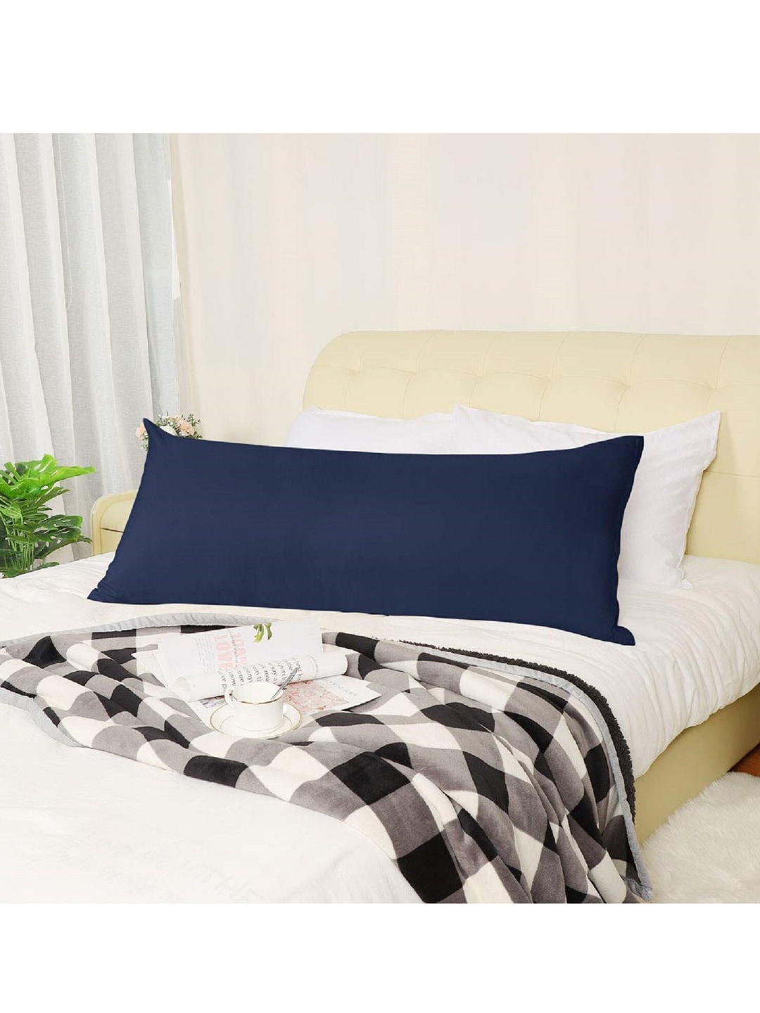 Pum Pum Navy Blue Solid Pillows With Cover Price in India