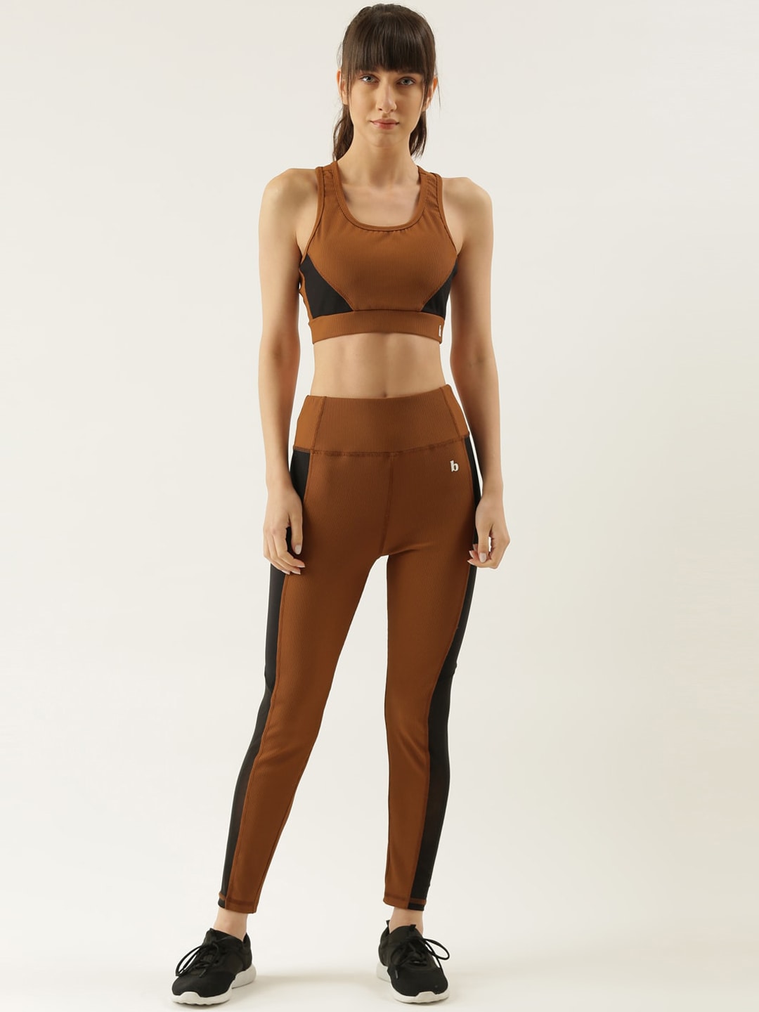 Bannos Swagger Women Brown Tights & Sport Bra Price in India