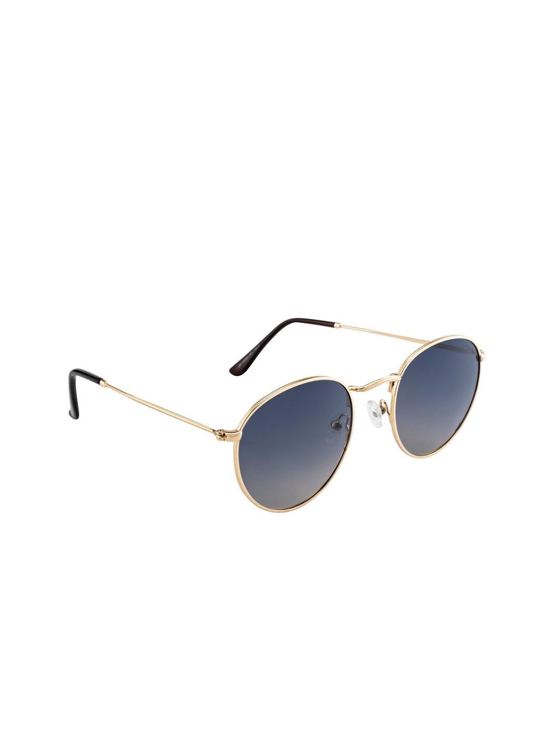 OPIUM Unisex Grey Lens & Gold-Toned Round Sunglasses with Polarised and UV Protected Lens