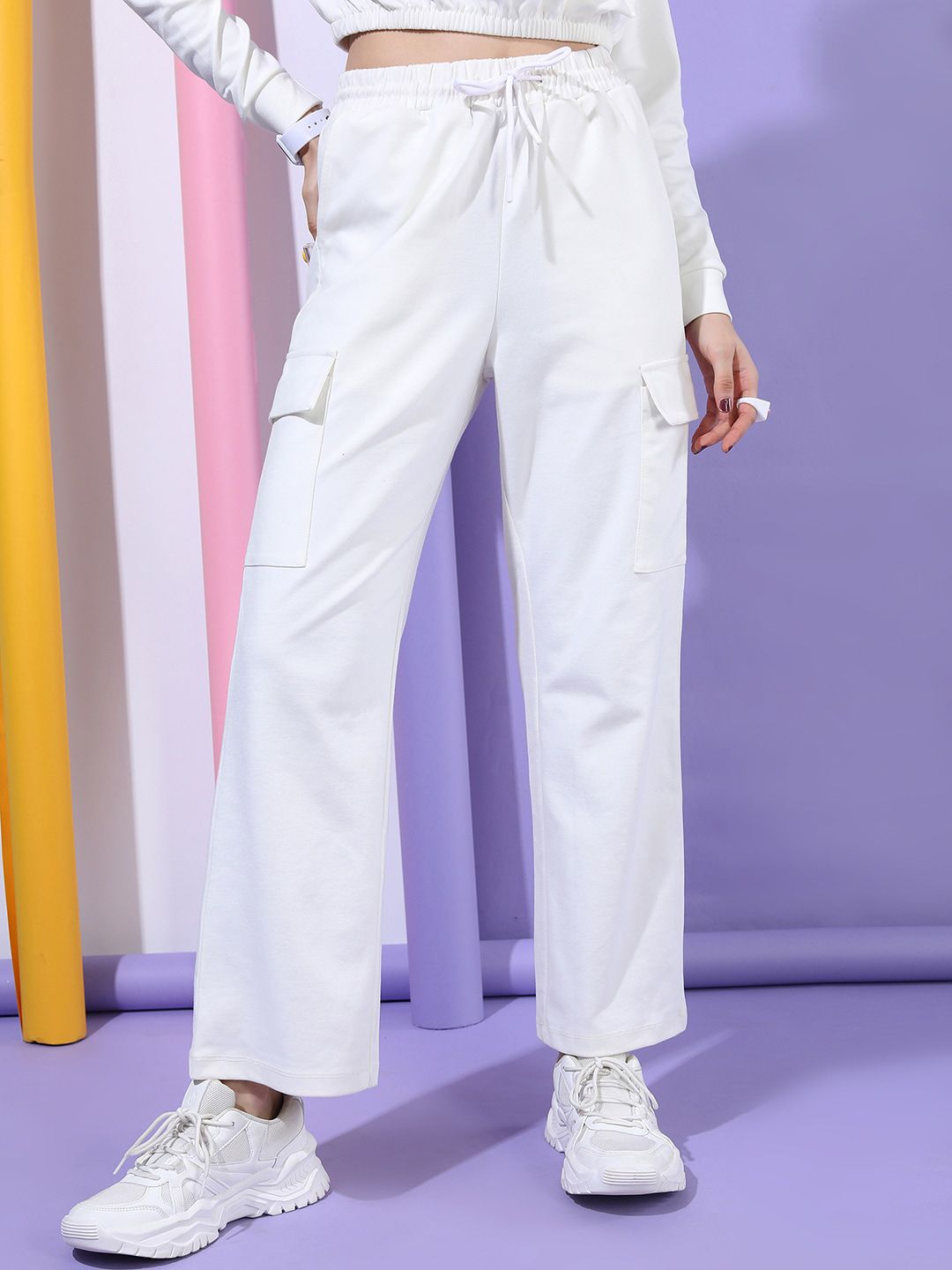 Tokyo Talkies Women White Trousers Price in India