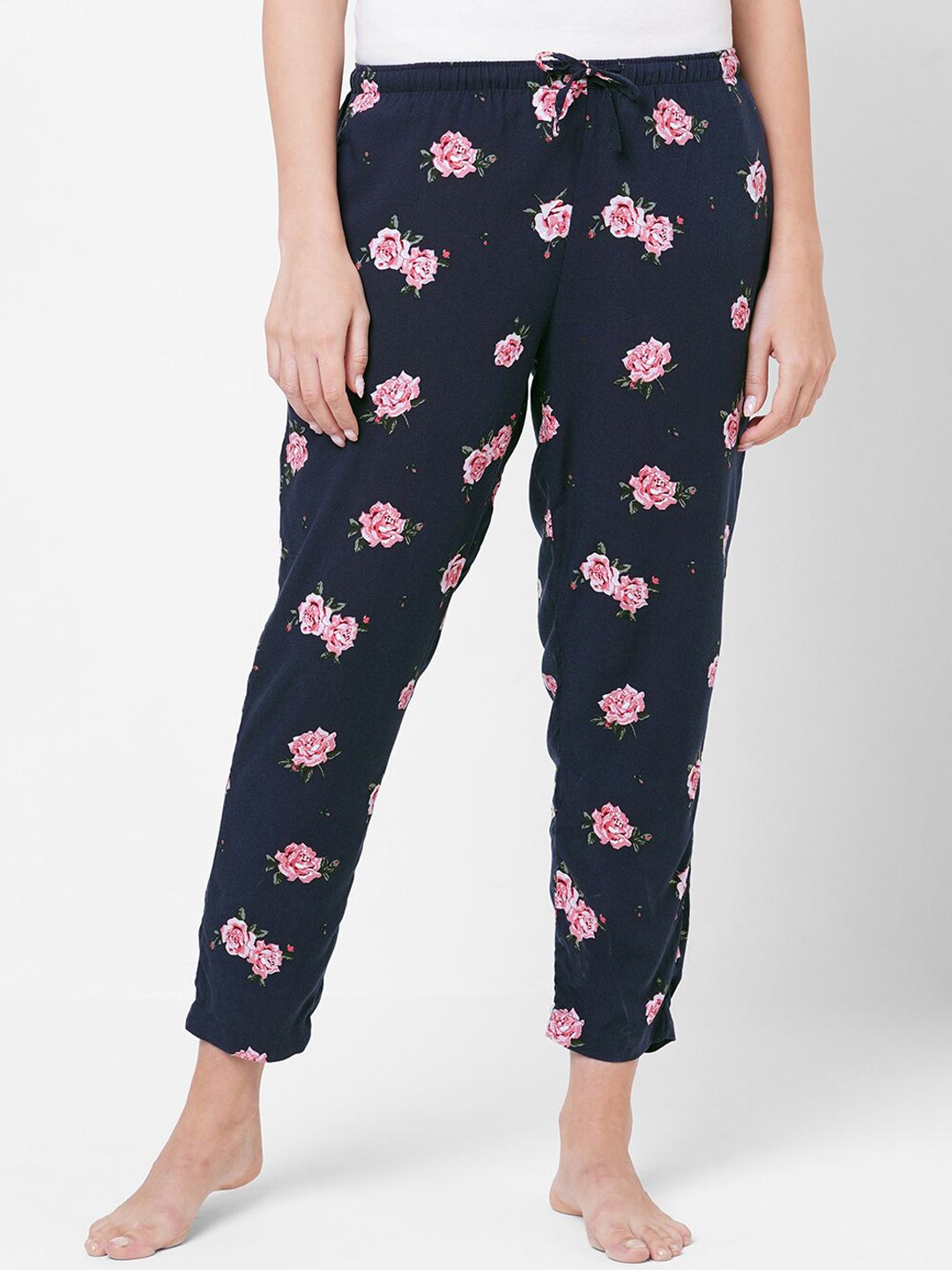 URBAN SCOTTISH Women Blue Floral Printed Lounge Pants Price in India