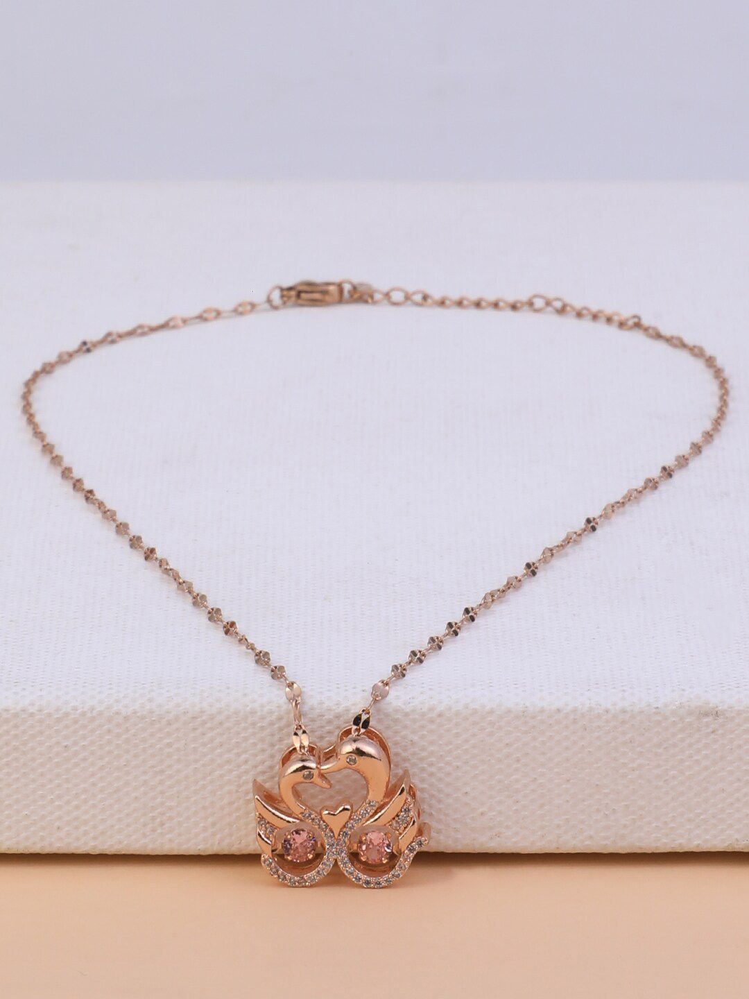 Vita Bella Rose Gold-Plated & Pink Necklace Price in India