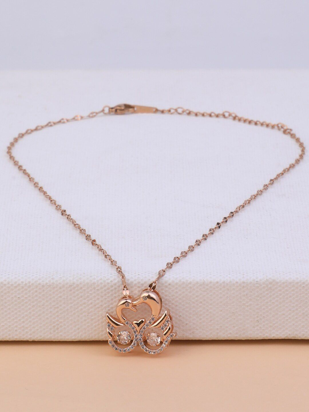 Vita Bella women Rose Gold Rose Gold-Plated Necklace Price in India
