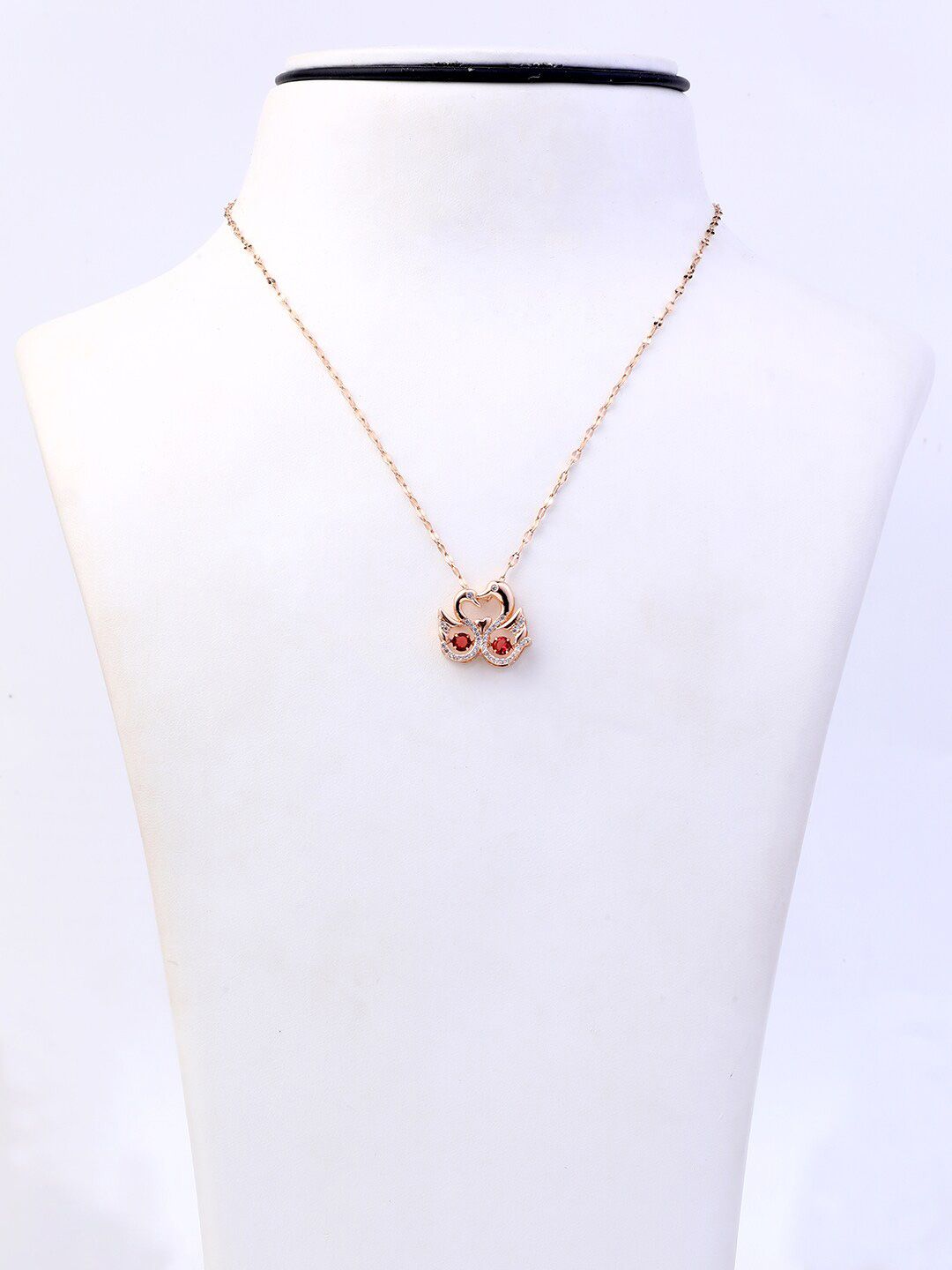 Vita Bella Rose Gold & Pink Rose Gold-Plated Dancing Duck Pendant & Necklace Price in India