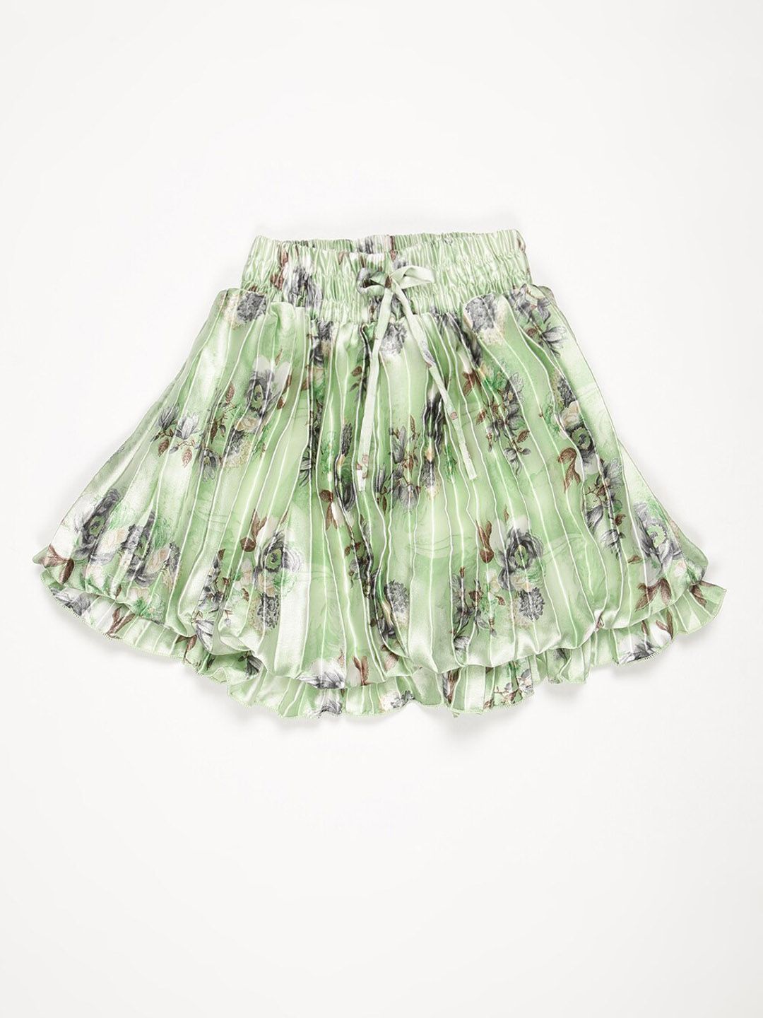 V2 Value & Variety Girls Green Printed Mini Skirts