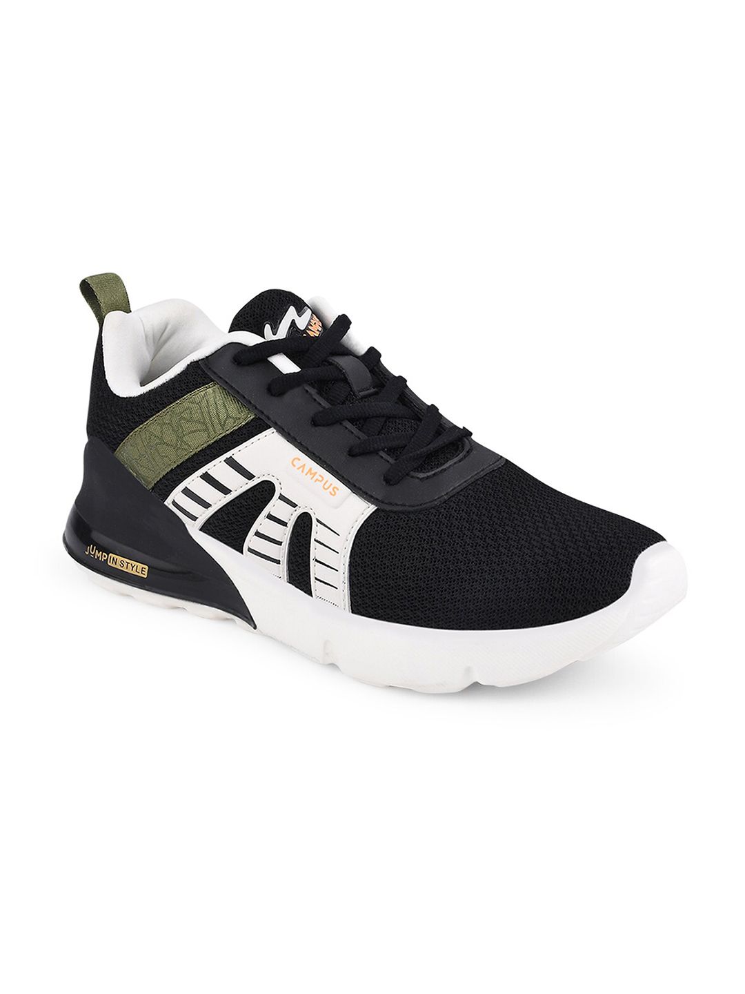 Campus Unisex Kids Black Mesh Running Shoes