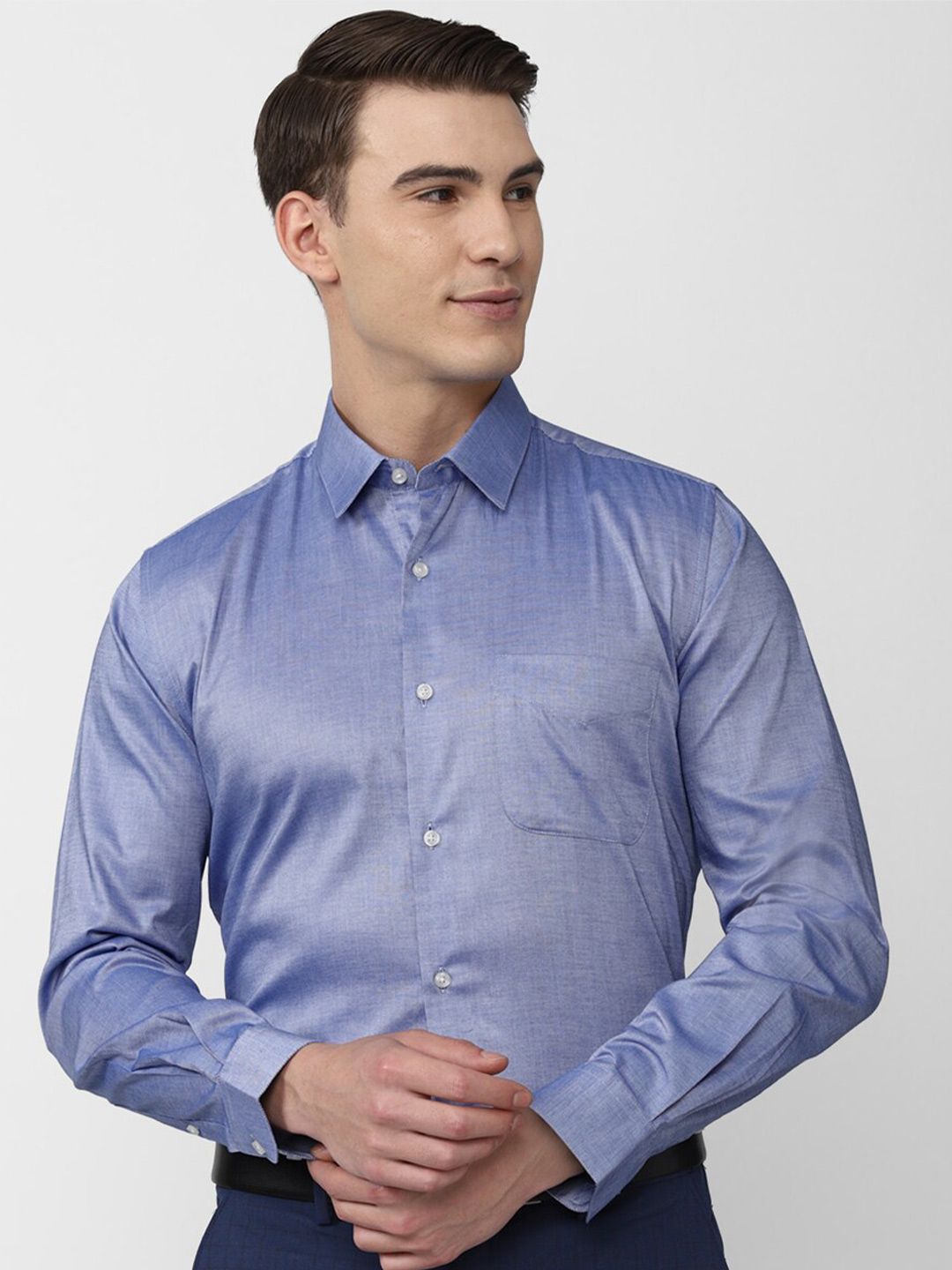 Peter England Peter England Men Blue Solid Formal Shirt