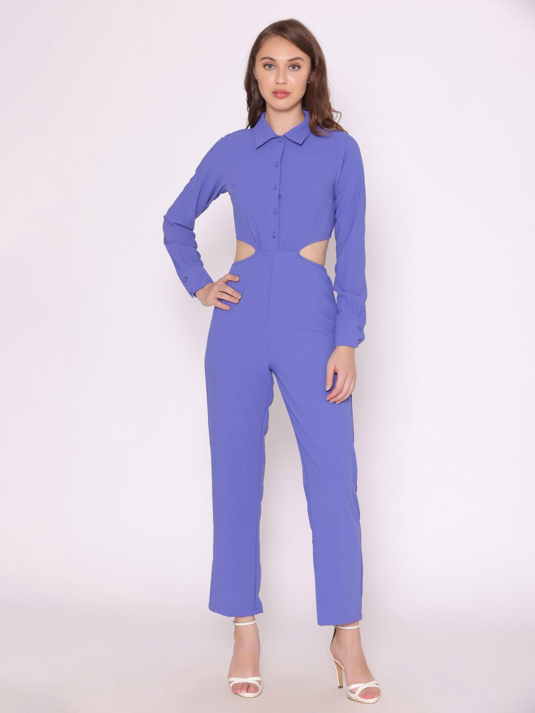 FLAWLESS Blue Culotte Jumpsuit Price in India