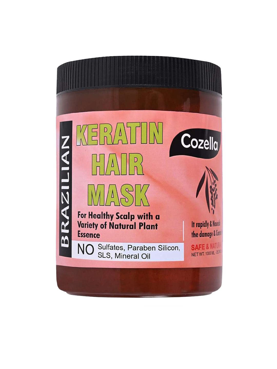 COZELLA Paraben Free Brazilian Keratin Hair Mask To Reduce Split Ends - 1000 ml