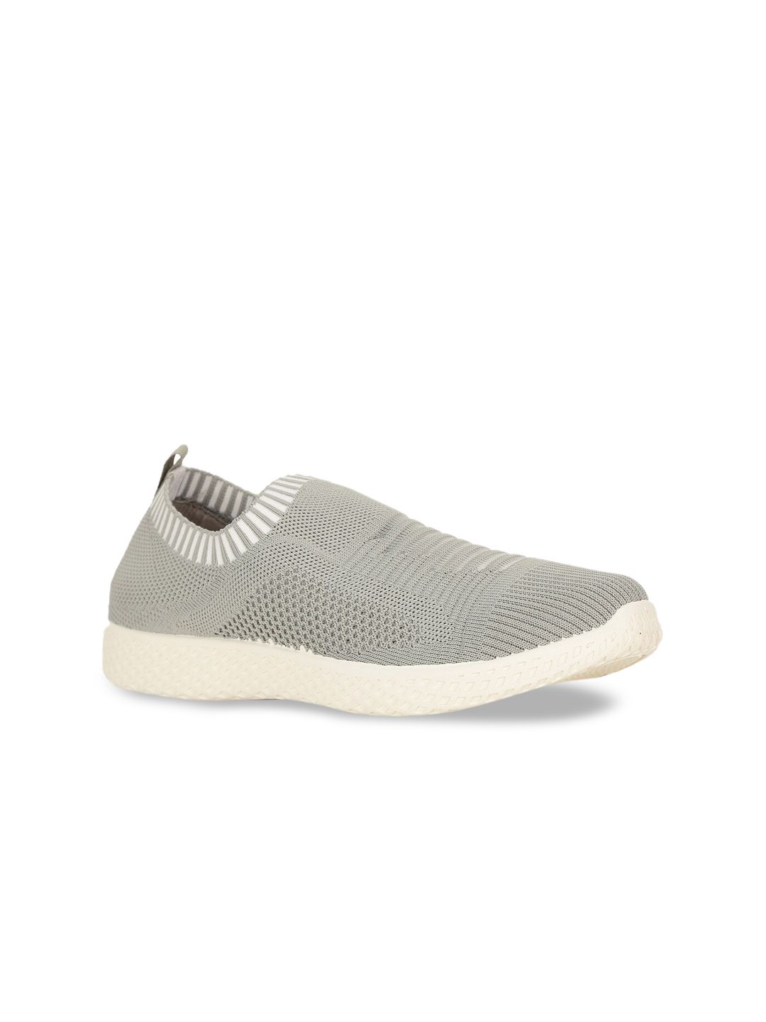 Bata Women Grey Woven Design Slip-On Sneakers Price in India