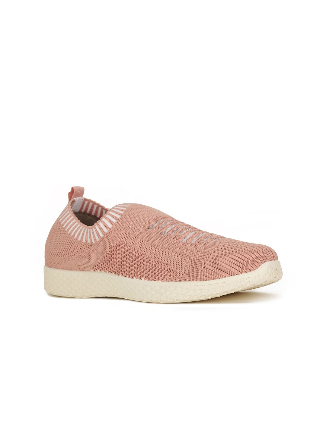 Bata Women Peach-Coloured Woven Design Slip-On Sneakers Price in India