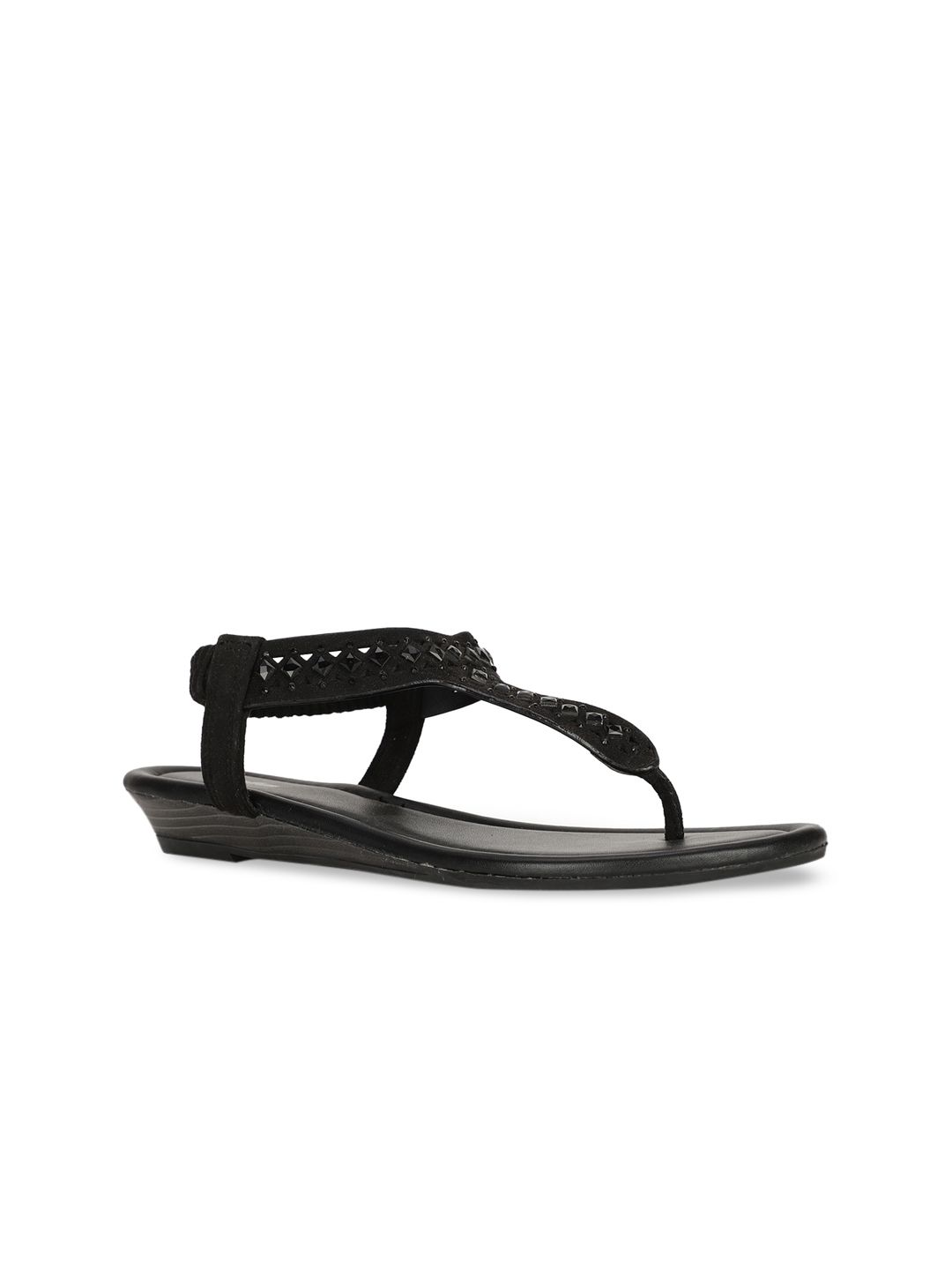 Bata Women Black Embellished Flats